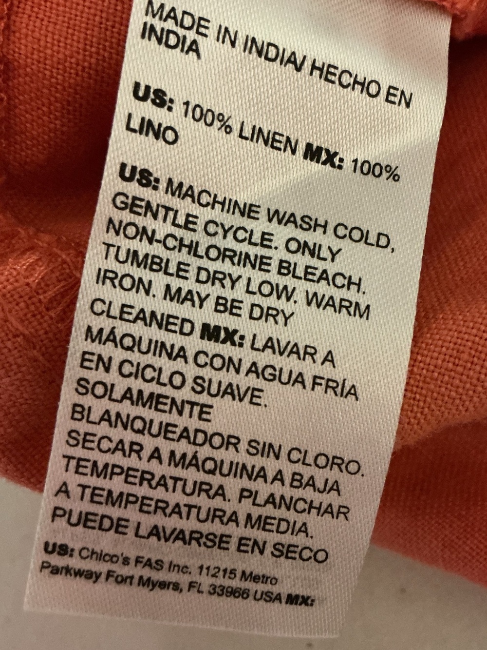 Chico’s 100% Linen Coral Wide Leg Cargo Pants Size 1 (US 8) - Picture 4 of 6